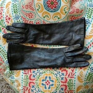Elegant 13" Black Leather Gloves